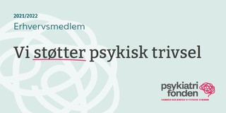 Banner om at SAKSO støtter Psykiatrifonden